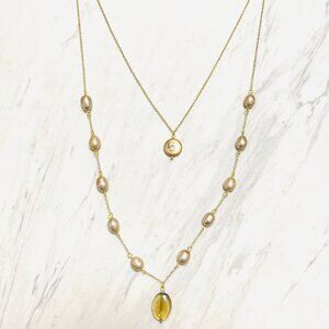 Anita K Fresh Water Pearl and Smoled Quartz Pilgrim Necklace